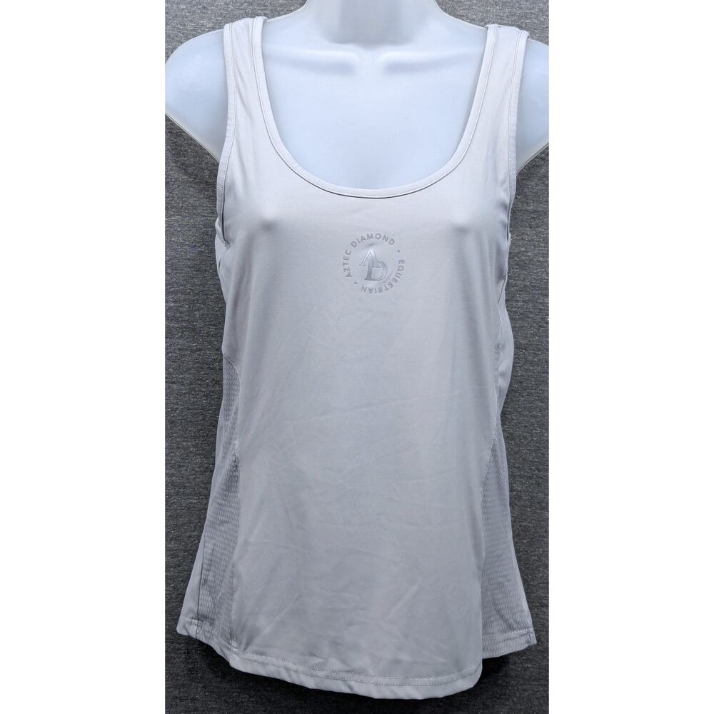 AZTEC DIAMOND Tank Top - Gray, Equestrian Base Layer, Stretch, Breathable, M